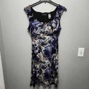 Axcess women's milkmaid dress size large multi color purple and black